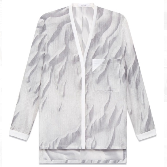 Helmut Lang Mars Print Silk Blouse Size P / XS / US 2 - Picture 1 of 12